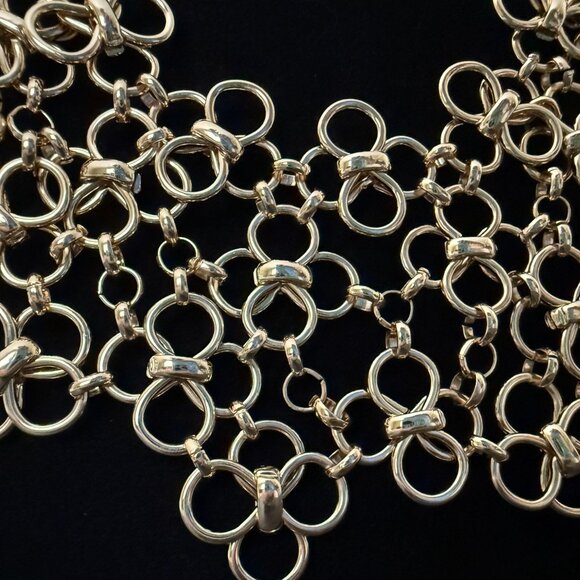 NWOT Banana Republic Multi Circle Statement Necklace Gold Tone Adjustable - Picture 10 of 12